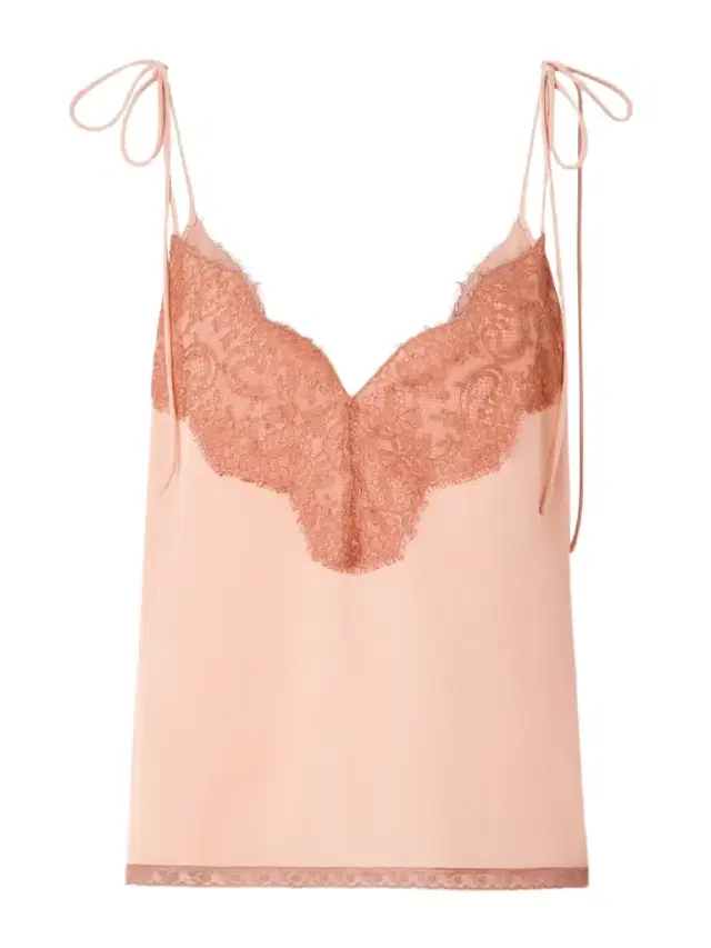 Valentino Garavani Lace-trimmed Silk Crepe De Chine Camisole