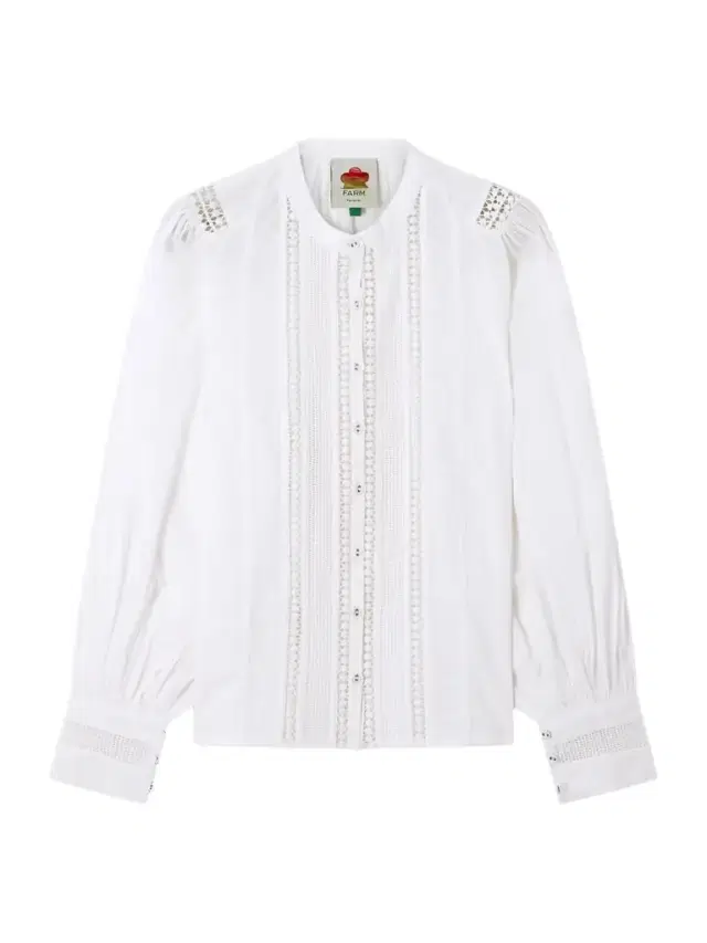 Lace-trimmed Cotton Blouse