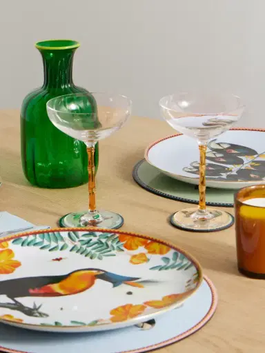 La DoubleJ Bamboo Set Of Two Crystal Champagne Coupes | Thumbnail 2
