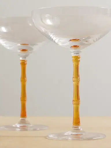 La DoubleJ Bamboo Set Of Two Crystal Champagne Coupes | Thumbnail 3