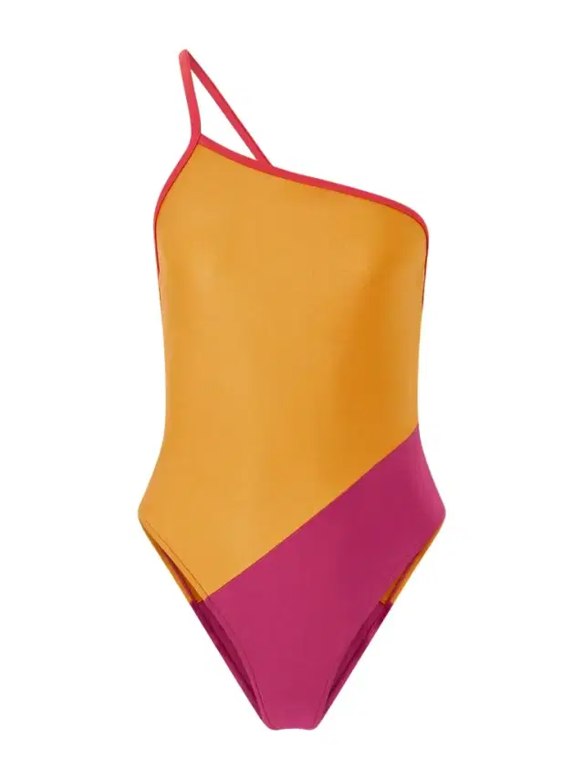 One-shoulder Color-block Swimsuit