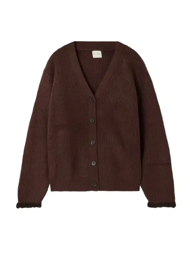Flounce Recycled Ribbed-knit Cardigan