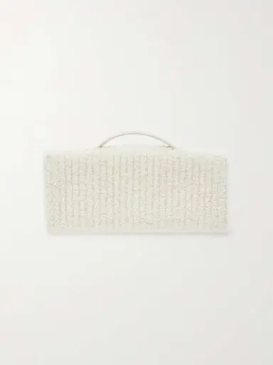 Bottega Veneta Andiamo Long Leather-trimmed Ribbed Bouclé Clutch | Thumbnail 3 Bottega Veneta Andiamo Long Leather-trimmed Ribbed Bouclé Clutch | Thumbnail 3