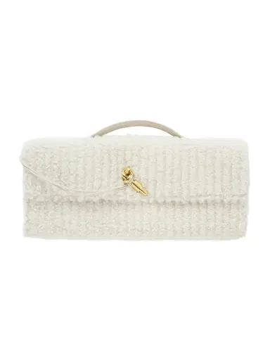 Bottega Veneta Andiamo Long Leather-trimmed Ribbed Bouclé Clutch | Thumbnail 1 Bottega Veneta Andiamo Long Leather-trimmed Ribbed Bouclé Clutch | Thumbnail 1