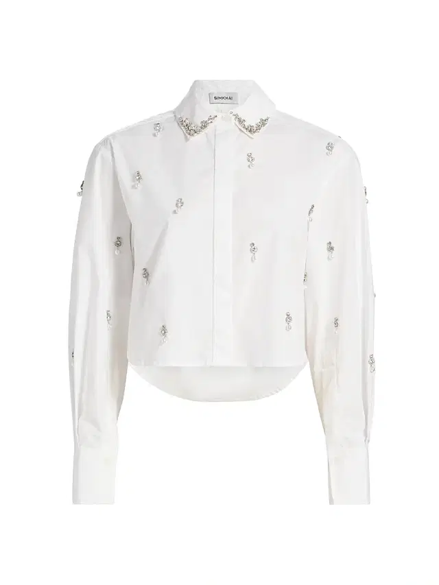 Women's Renata Embellished Crop Shirt - White