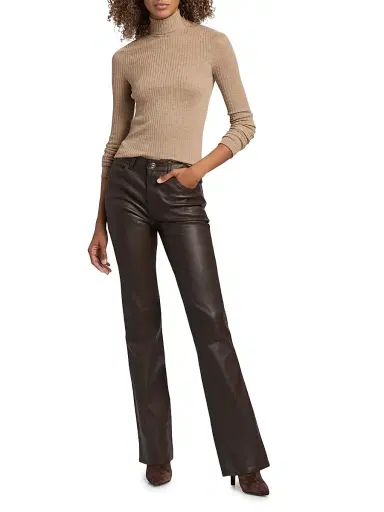 SPRWMN Women's Flared Leather Pants - Americano | Thumbnail 2 SPRWMN Women's Flared Leather Pants - Americano | Thumbnail 2