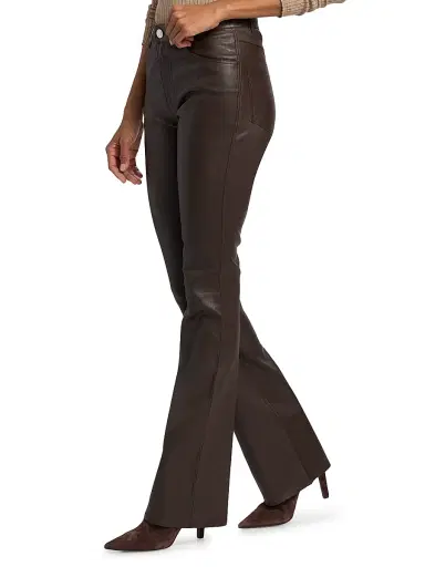SPRWMN Women's Flared Leather Pants - Americano | Thumbnail 4 SPRWMN Women's Flared Leather Pants - Americano | Thumbnail 4