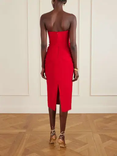Carolina Herrera Strapless Draped Silk-chiffon Midi Dress | Thumbnail 4 Carolina Herrera Strapless Draped Silk-chiffon Midi Dress | Thumbnail 4