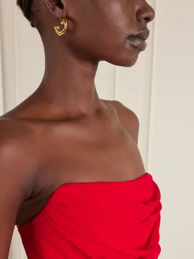 Carolina Herrera Strapless Draped Silk-chiffon Midi Dress | Thumbnail 5 Carolina Herrera Strapless Draped Silk-chiffon Midi Dress | Thumbnail 5