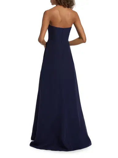 Rene Ruiz Collection Women's Embroidered Floral Crepe Strapless Column Gown - Navy | Thumbnail 5 Rene Ruiz Collection Women's Embroidered Floral Crepe Strapless Column Gown - Navy | Thumbnail 5