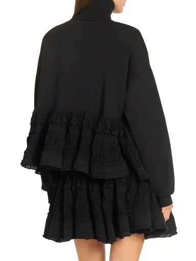 Alaïa Women's Lace-Trim Peplum Turtleneck Sweater - Noir | Thumbnail 5 Alaïa Women's Lace-Trim Peplum Turtleneck Sweater - Noir | Thumbnail 5