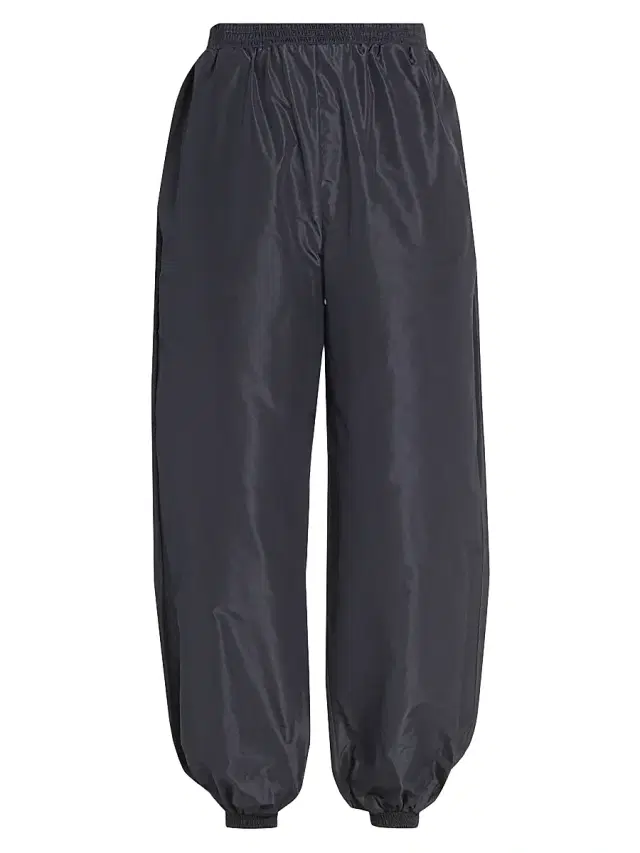 ALAIA Women's Silk-Blend Track Pants - Navy