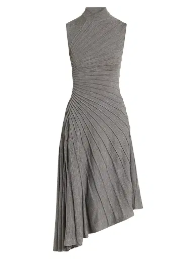 ALAIA Women's Ray Sleeveless Wool A-Line Midi-Dress - Gris Chine | Thumbnail 1 ALAIA Women's Ray Sleeveless Wool A-Line Midi-Dress - Gris Chine | Thumbnail 1