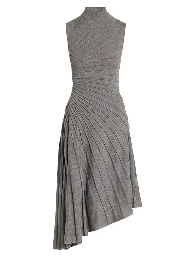 Women's Ray Sleeveless Wool A-Line Midi-Dress - Gris Chine