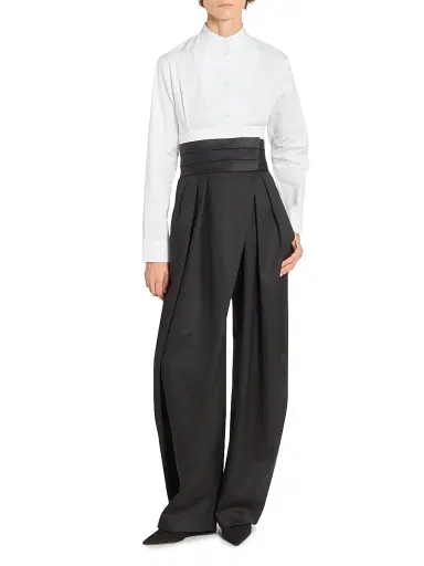 Alaïa Women's Cumberbund Cotton Shirt | Thumbnail 2 Alaïa Women's Cumberbund Cotton Shirt | Thumbnail 2