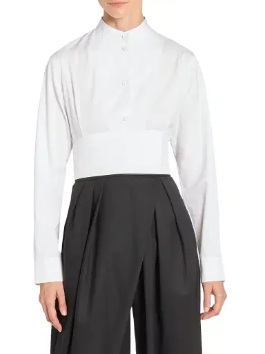 Alaïa Women's Cumberbund Cotton Shirt | Thumbnail 3 Alaïa Women's Cumberbund Cotton Shirt | Thumbnail 3
