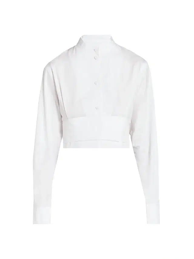 ALAIA Women's Cumberbund Cotton Shirt - Blanc