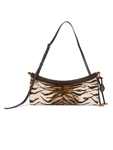 ALAIA Women's Le Clik East West Tiger Calf Hair Shoulder Bag - Naturel | Thumbnail 1 ALAIA Women's Le Clik East West Tiger Calf Hair Shoulder Bag - Naturel | Thumbnail 1