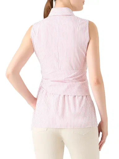 Akris punto Women's Striped Tie-Detail Cotton Poplin Top | Thumbnail 5