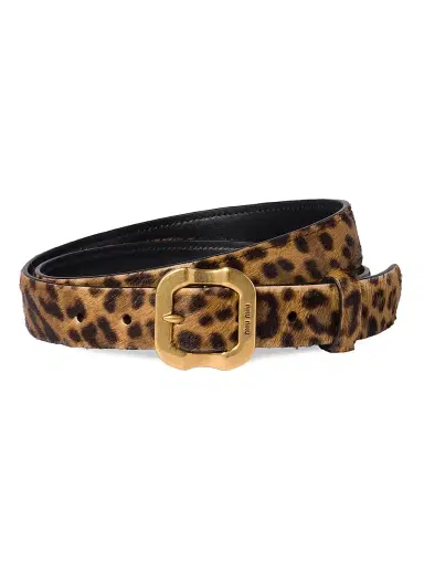 Miu Miu Women's Calf Hair Leather Belt - Beige Khaki | Thumbnail 1 Miu Miu Women's Calf Hair Leather Belt - Beige Khaki | Thumbnail 1