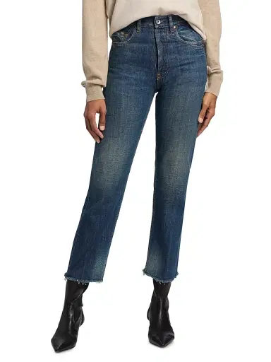 Maison Margiela Women's Frayed Hem Cotton Jeans | Thumbnail 3 Maison Margiela Women's Frayed Hem Cotton Jeans | Thumbnail 3