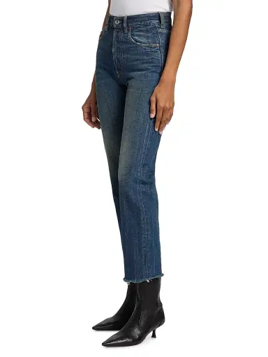 Maison Margiela Women's Frayed Hem Cotton Jeans | Thumbnail 4 Maison Margiela Women's Frayed Hem Cotton Jeans | Thumbnail 4