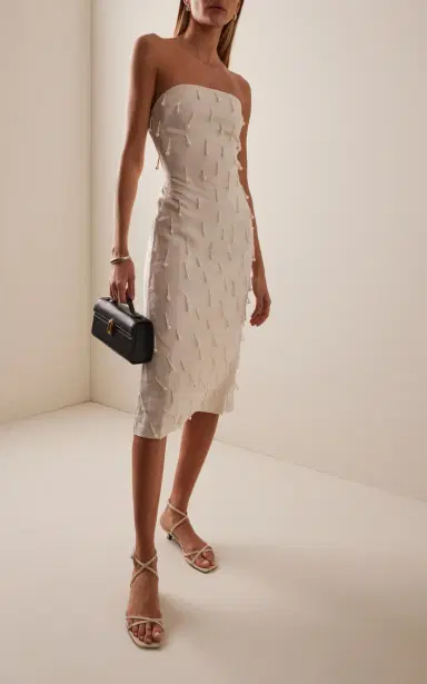 ANDRES OTALORA Exclusive Coquetas Embellished Linen Midi Dress | Thumbnail 2 ANDRES OTALORA Exclusive Coquetas Embellished Linen Midi Dress | Thumbnail 2