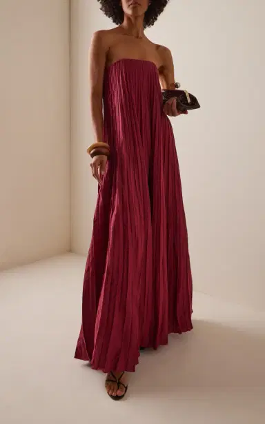 Andres Otalora Exclusive Ritmo Pleated Linen Maxi Dress | Thumbnail 2 Andres Otalora Exclusive Ritmo Pleated Linen Maxi Dress | Thumbnail 2