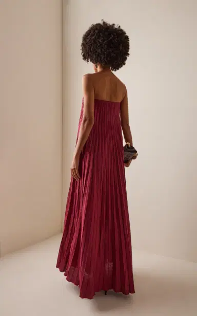 Andres Otalora Exclusive Ritmo Pleated Linen Maxi Dress | Thumbnail 4 Andres Otalora Exclusive Ritmo Pleated Linen Maxi Dress | Thumbnail 4