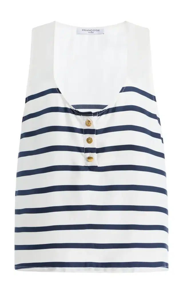 Poppy Striped Silk Tank Top