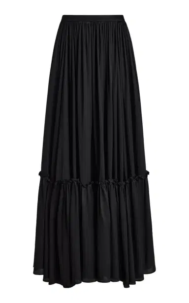 FRANÇOISE Jade Satin Maxi Skirt | Thumbnail 1