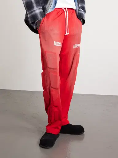 Satoshi Nakamoto Straight-Leg Padded Printed Mesh Sweatpants - Men | Thumbnail 3