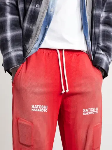 Satoshi Nakamoto Straight-Leg Padded Printed Mesh Sweatpants - Men | Thumbnail 5