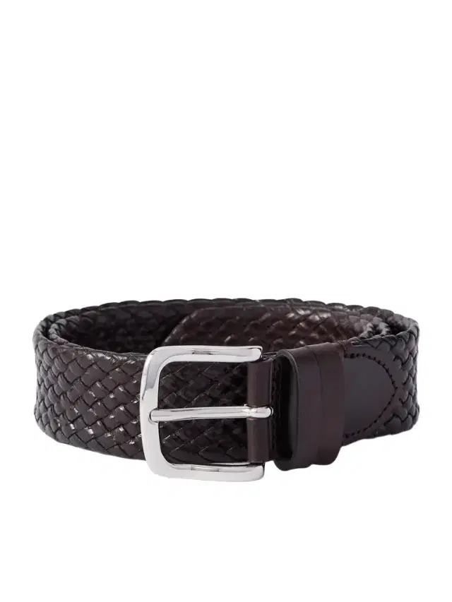 MR P. Luxe 3.5cm Woven Leather Belt - Men