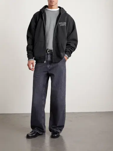 Gallery Dept. 90's Logo-Print Cotton-Jersey Zip-Up Hoodie - Men | Thumbnail 2 Gallery Dept. 90's Logo-Print Cotton-Jersey Zip-Up Hoodie - Men | Thumbnail 2