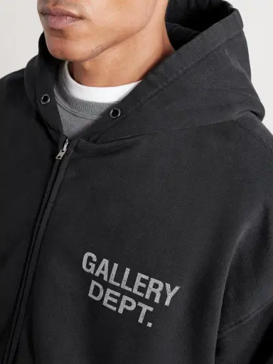 Gallery Dept. 90's Logo-Print Cotton-Jersey Zip-Up Hoodie - Men | Thumbnail 5 Gallery Dept. 90's Logo-Print Cotton-Jersey Zip-Up Hoodie - Men | Thumbnail 5