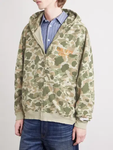 Gallery Dept. Logo-Print Camouflage Cotton-Jersey Zip-Up Hoodie - Men | Thumbnail 3 Gallery Dept. Logo-Print Camouflage Cotton-Jersey Zip-Up Hoodie - Men | Thumbnail 3