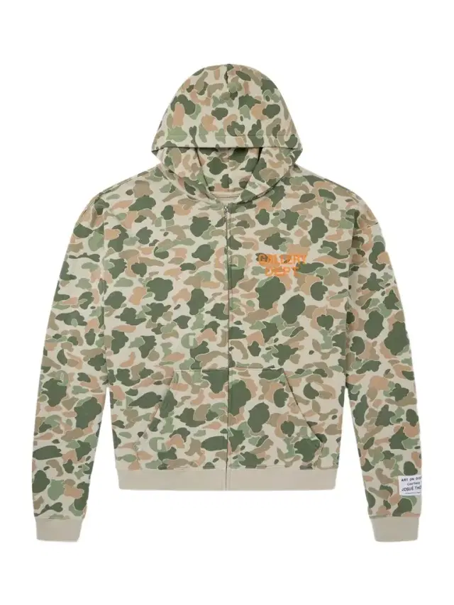 Gallery Dept. Logo-Print Camouflage Cotton-Jersey Zip-Up Hoodie - Men