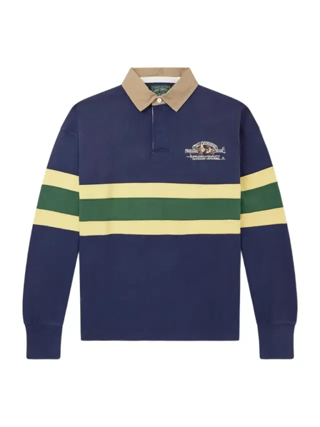 Logo-Embroidered triped Cotton-Jersey Rugby hirt - Men