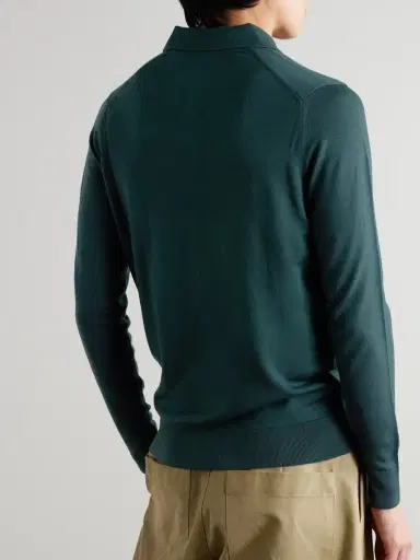 Sunspel Slim-Fit Merino Wool Polo Shirt - Men | Thumbnail 4 Sunspel Slim-Fit Merino Wool Polo Shirt - Men | Thumbnail 4