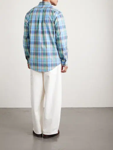 Polo Ralph Lauren Button-Down Collar Logo-Embroidered Checked Cotton Shirt - Men | Thumbnail 4
