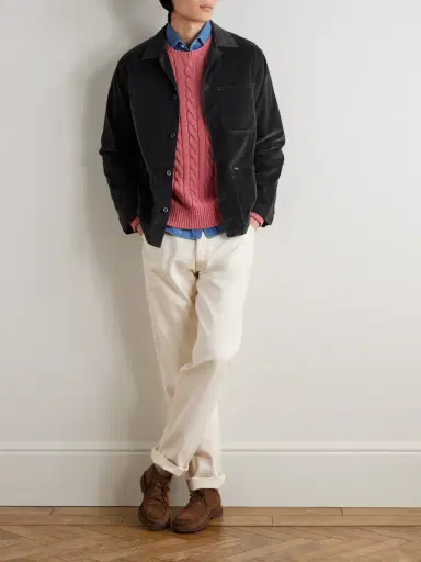 Polo Ralph Lauren Logo-Embroidered Cable-Knit Cotton Sweater - Men | Thumbnail 2