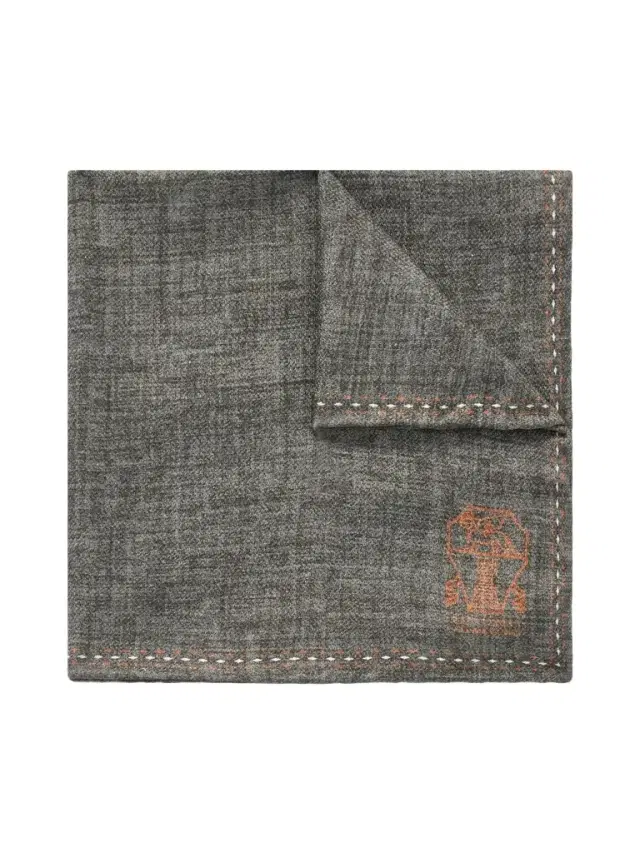 Logo-Print Silk Pocket Square - Men