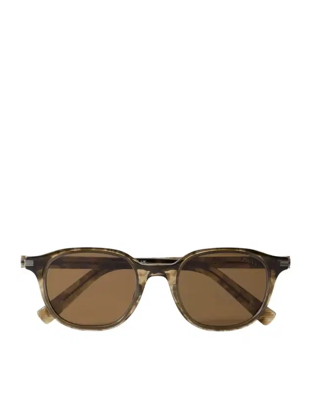 Zegna Round-Frame Acetate Sunglasses - Men