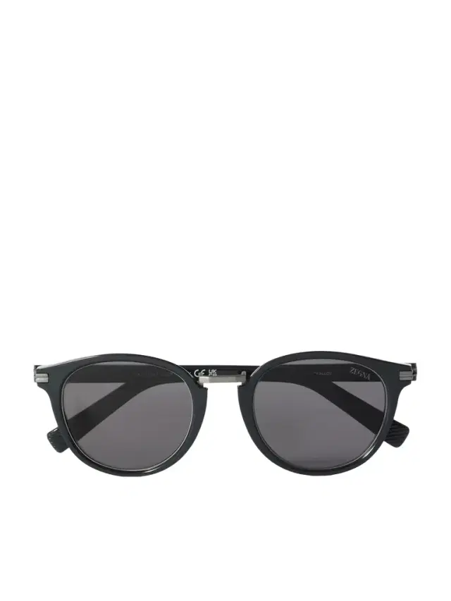 Round-Frame Acetate and Gunmetal-Tone Sunglasses - Men