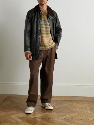 Barbour Beaufort Corduroy-Trimmed Waxed-Cotton Jacket - Men | Thumbnail 2