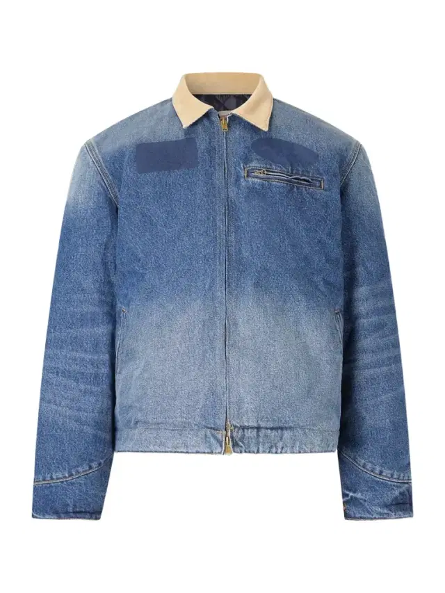 Sun Faded Corduroy-Trimmed Denim Jacket - Men