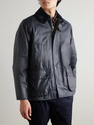 Barbour Bedale Corduroy-Trimmed Waxed-Cotton Jacket - Men | Thumbnail 3