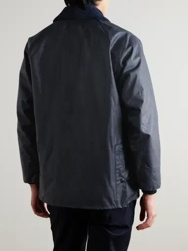 Barbour Bedale Corduroy-Trimmed Waxed-Cotton Jacket - Men | Thumbnail 4