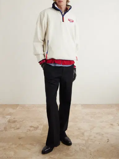 Cherry Los Angeles Logo-Appliquéd Fleece Half-Zip Sweatshirt - Men | Thumbnail 2